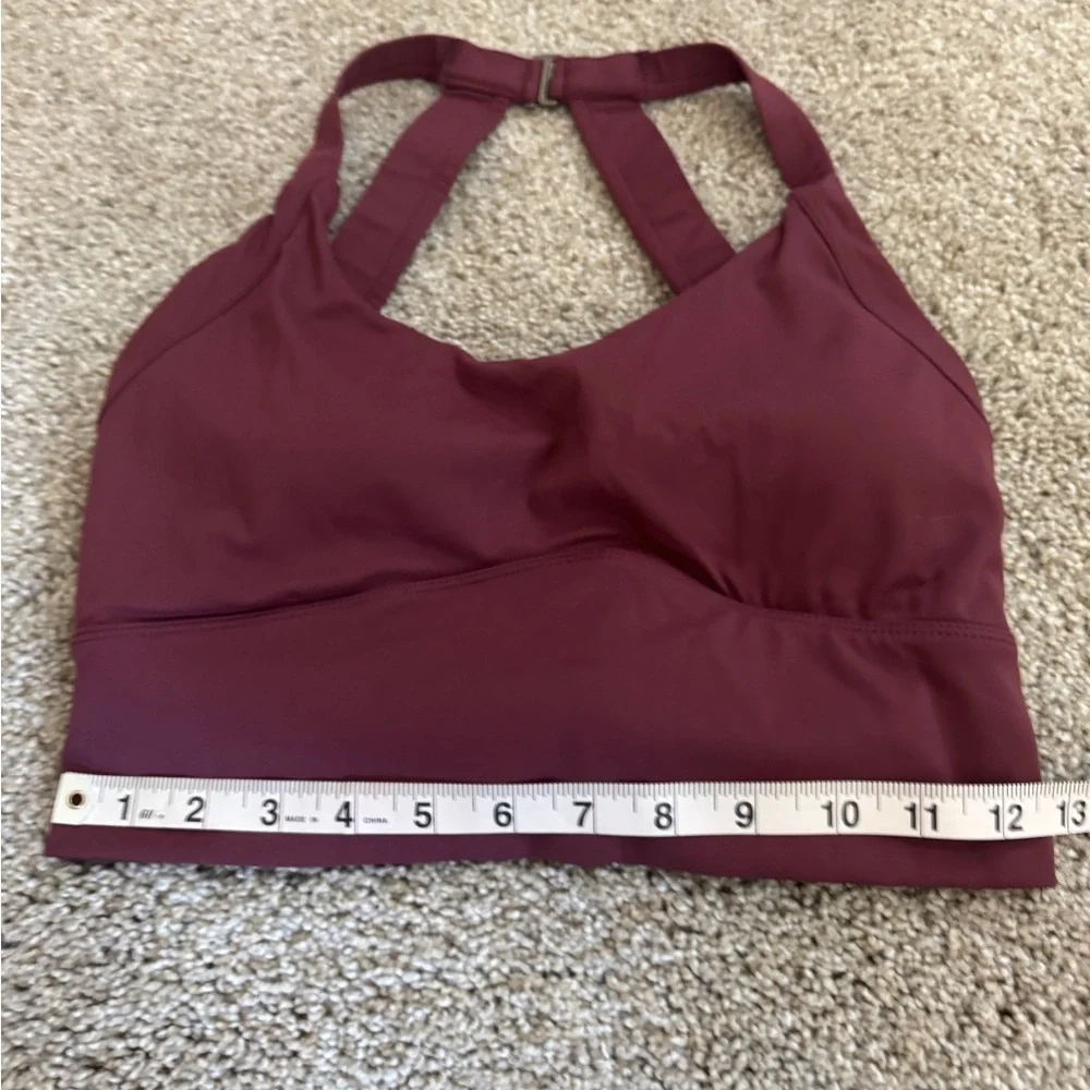 Women's Burgundy Sports Bra crop top Small - Picture 3 of 8